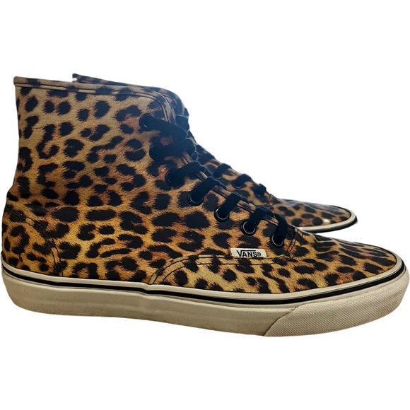 Vans Hi High Top Shoes Leopard Cheetah Print Sneakers - Picture 3 of 8